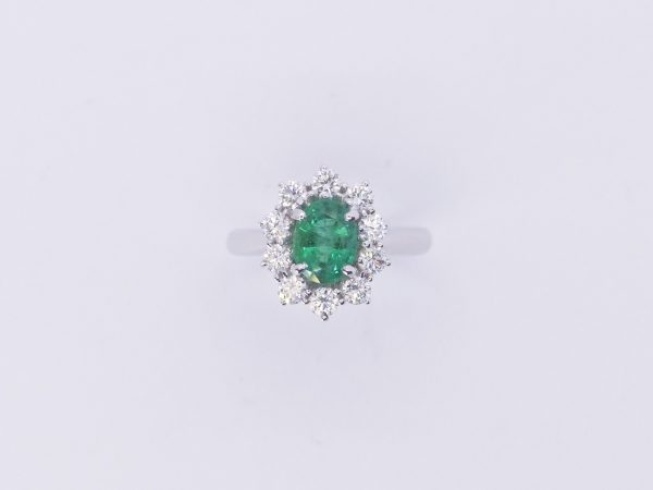 Anello Classico Smeraldo e diamanti - immagine 2