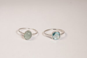 Anello in argento con topazio azzurro