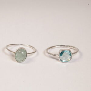 Anello in argento con topazio azzurro