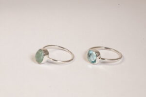 Anello in argento con topazio azzurro