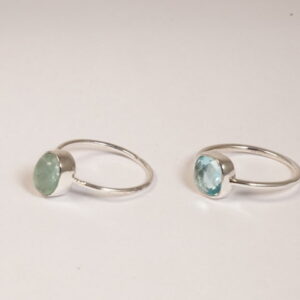 Anello in argento con topazio azzurro