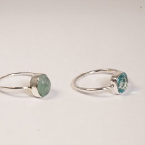 Anello in argento con topazio azzurro