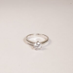 Anello solitario argento