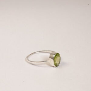 Anello in argento e bronzo con quarzo citrino