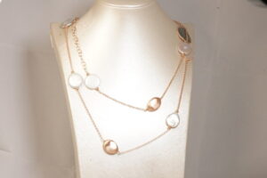 collana in argento 925 e perle e pepite