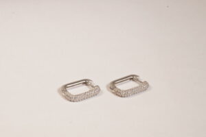 Orecchini in argento quadrate