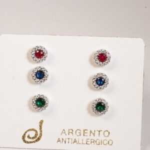 Orecchini con zirconi colorati