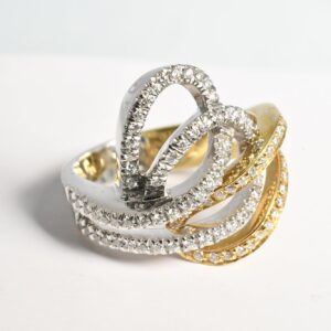 Anello incrocio due colori