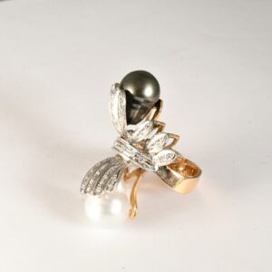 Anello Perle e Diamanti