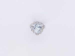 Anello acqua marina e diamanti