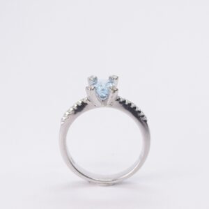 Anello Acqua marina e diamanti