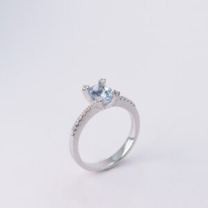 Anello Acqua marina e diamanti
