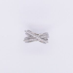 Anello Intrecciato con Diamanti